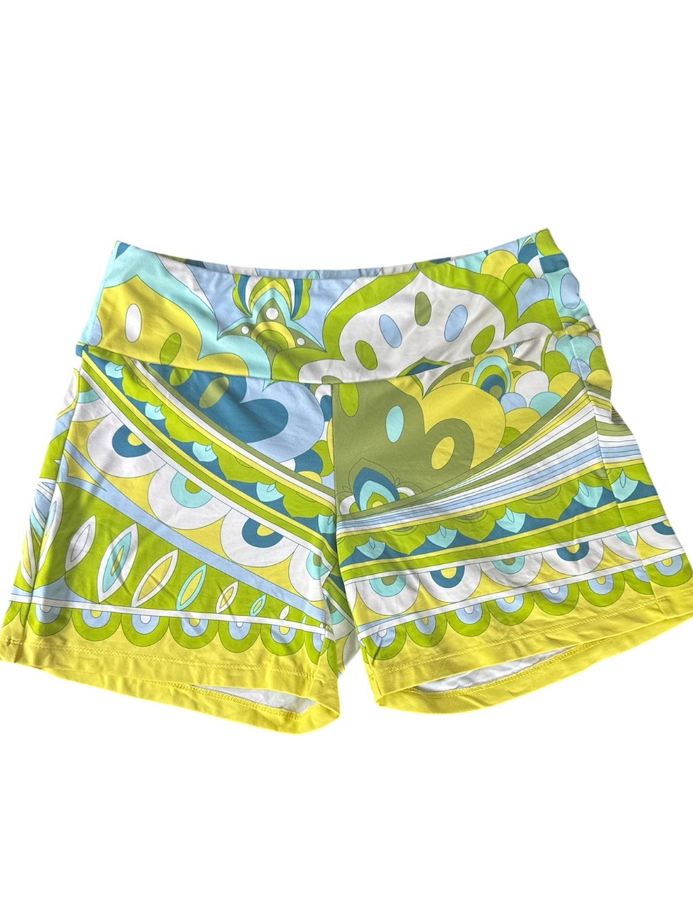 J. McLaughlin vibrate‎ retro geometric print pull on bike shorts sporty EUC XS-S